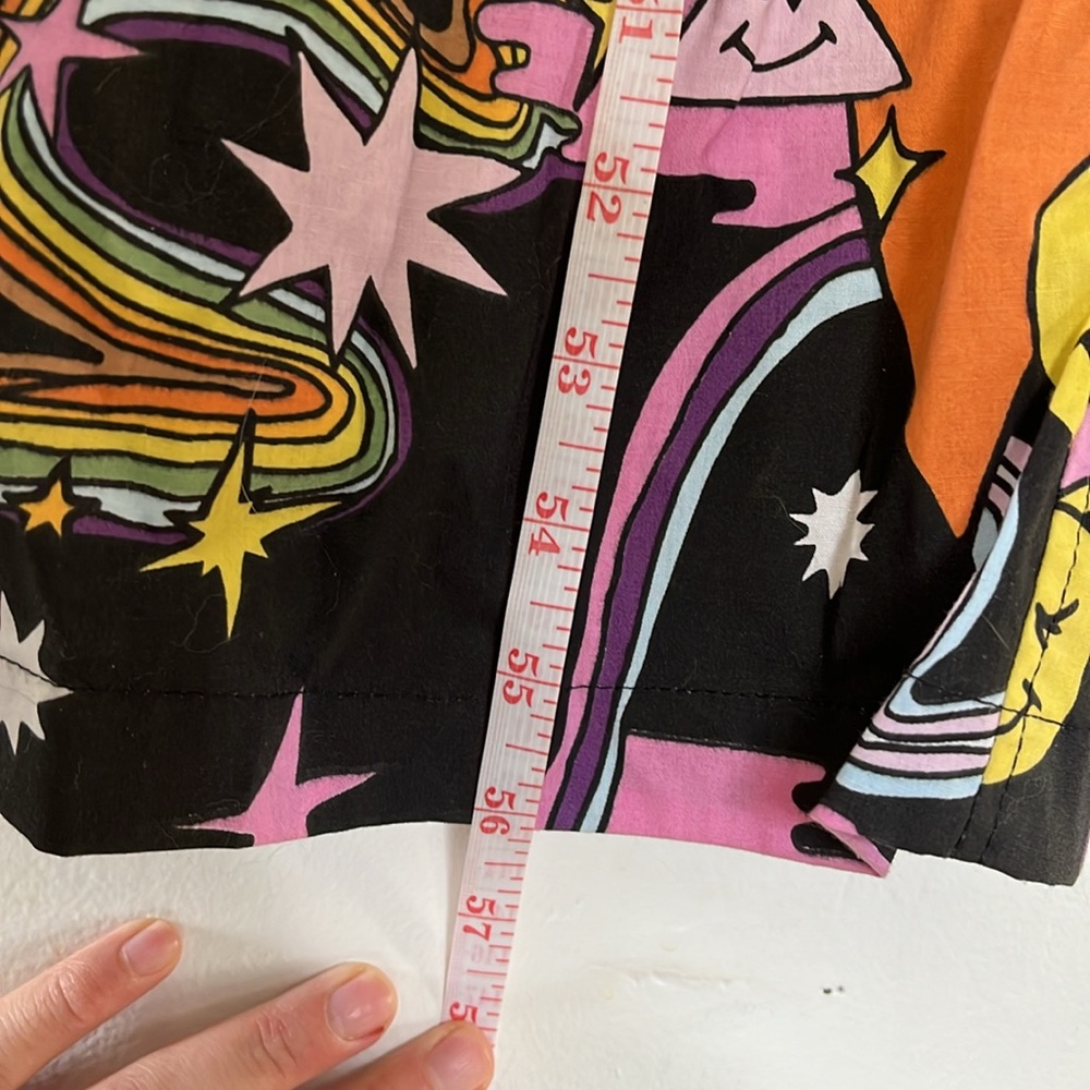 Women’s Black Graphic Jumpsuit with Colorful Cosmic Print - Picture 4 of 5
